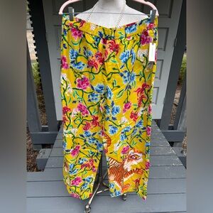Anthropologie Lyrebird Floral Tiger 🐅 Flannel Pajama Pants